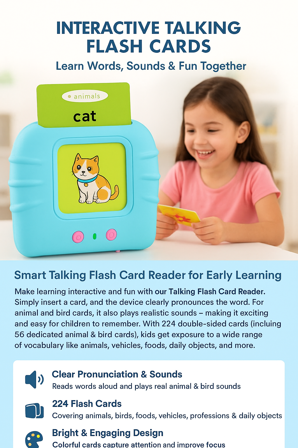 Talking Flash Card Reader for Kids